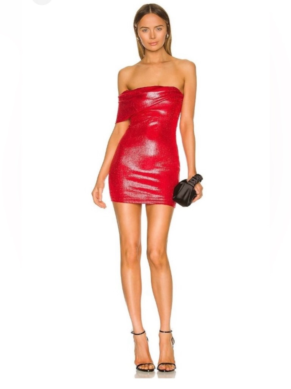 superdown Red Strapless Sequin Mini Dress